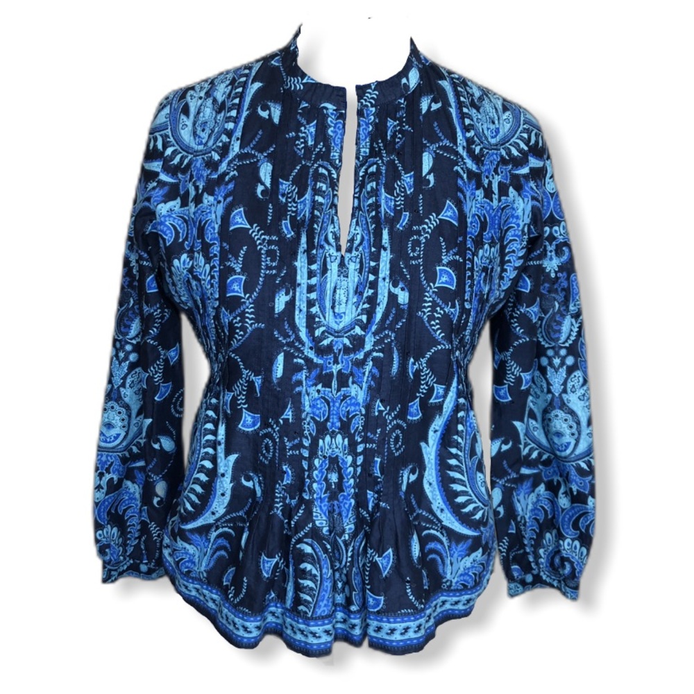 Talbots Pin-tuck Sequined Cotton Blouse
